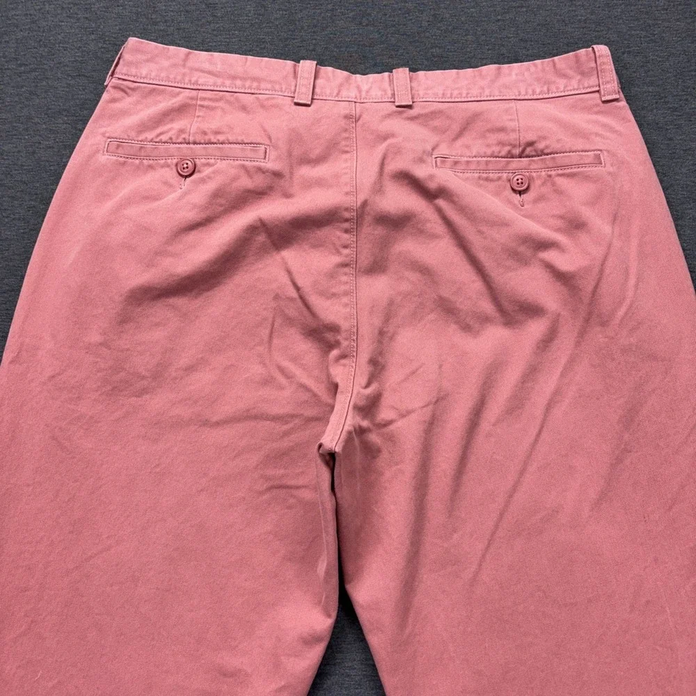 J Crew Essential Pants Mens 34x35 Pink Salmon Slim Chino Straight Preppy Office